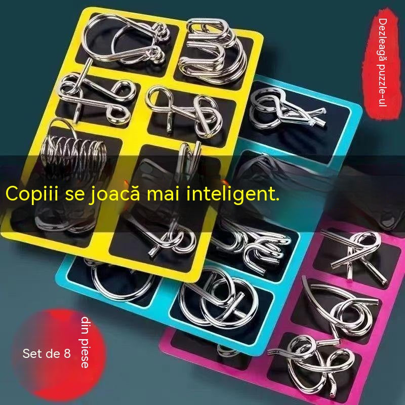 🧩🧠【Set 3 bucăți】Jucărie educativă pentru copii – puzzle de tip lacăt inteligent  pentru dezvoltarea gândirii