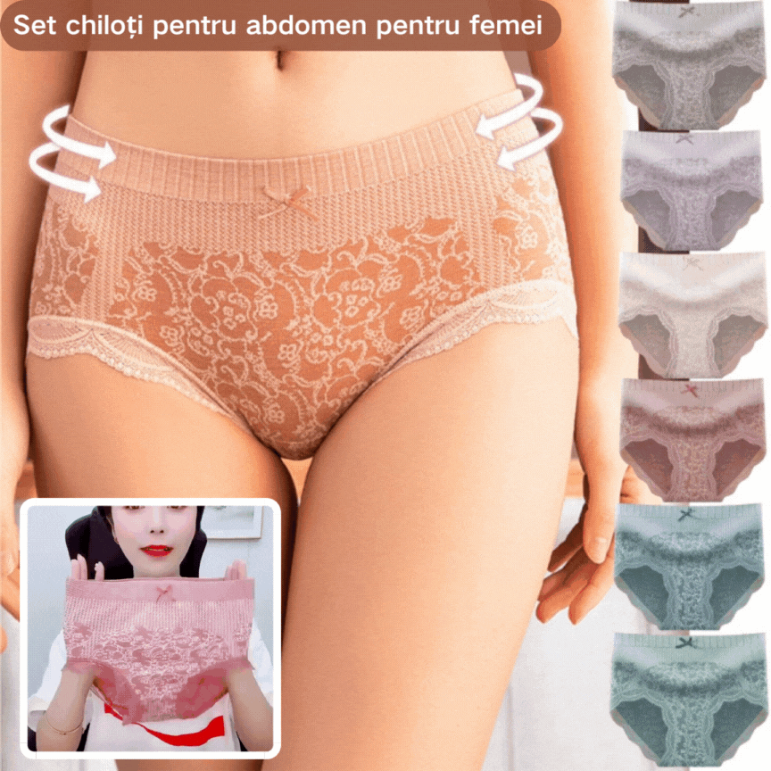 ✔【Cumpărați 4, primiți 4 gratuit】🔥【8 buc】🔥Slip de damă cu talie înaltă, antibacteriană, absorbantă de umiditate