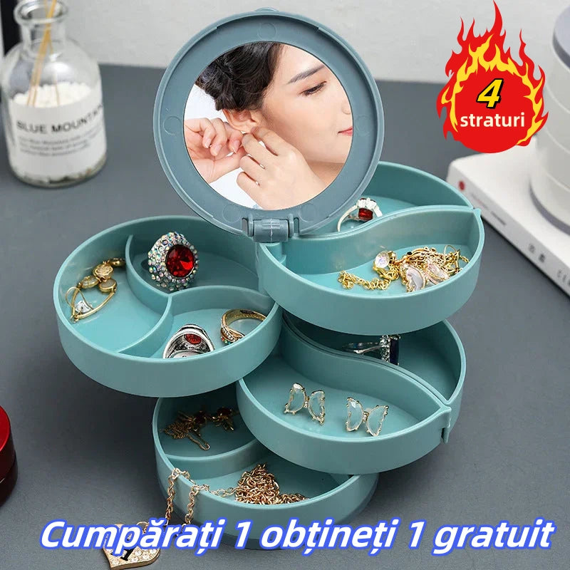 🔥🏆 2026 Cutie de depozitare rotativă pentru bijuterii cu 4 straturi （🎁🎁Livrare gratuită）