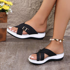 👡✨【Talpă ultra moale】Sandale de vară din piele naturală, cu barete încrucișate și design la modă