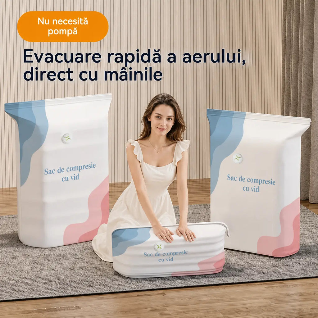 🧳💨 Saci mari de depozitare compresibili cu vid: nu necesită pompă de aer, sunt etanși și ideali pentru economisirea spațiului în valiză și acasă ✈️