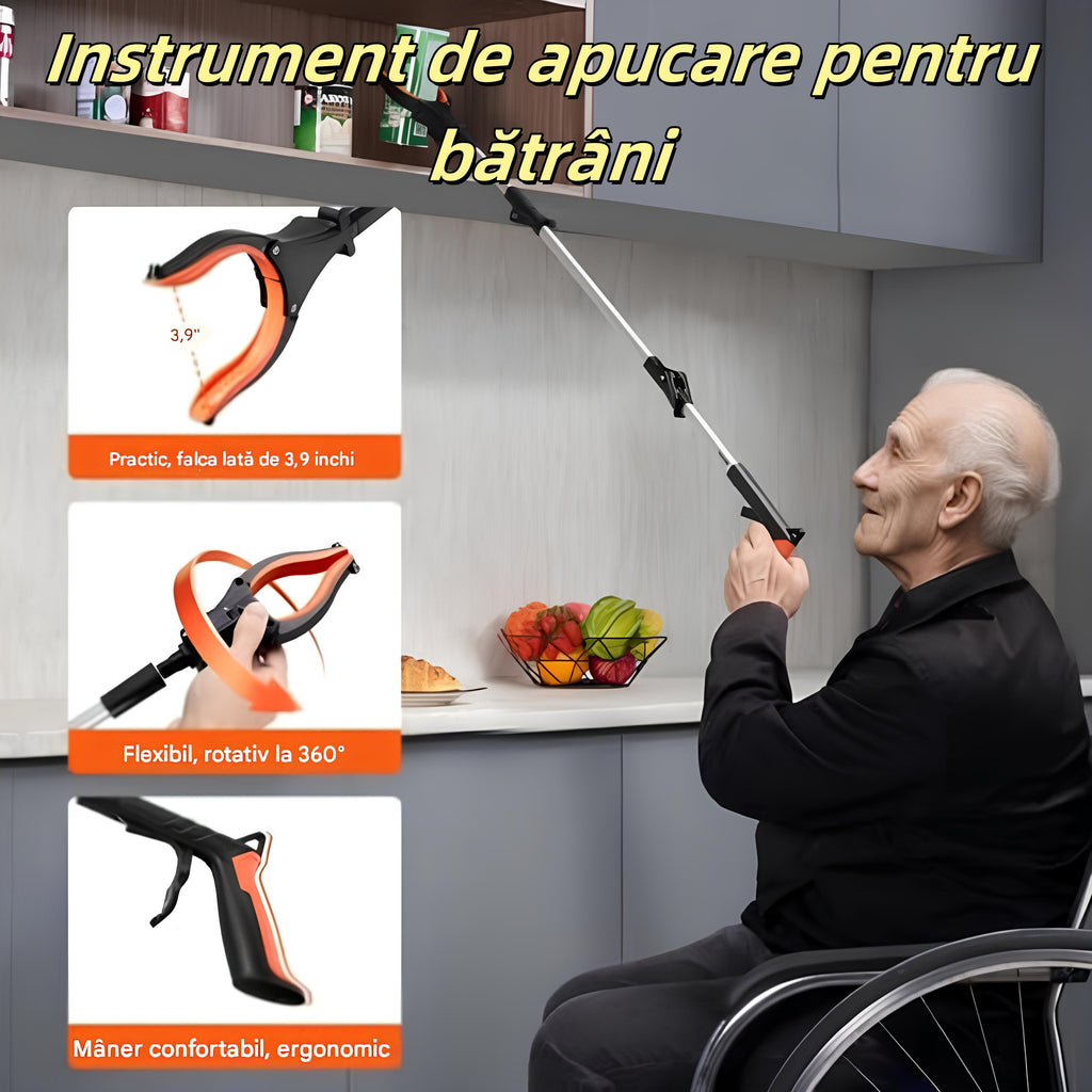 🔥Clip pliabil extra lung și clemă pentru gunoi, pentru utilizare în exterior și în interior（Prindere pliabilă cu clemă rotativă la 360°）