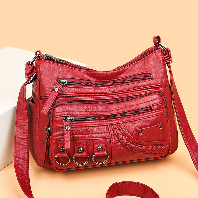 💥【50% reducere pentru o perioadă limitată】👜Geantă crossbody din piele moale, cu capacitate mare, 2026