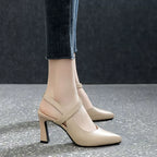 🔥【+7 cm înălțare】👠 Pantofi cu toc înalt din piele naturală, vârf ascuțit, eleganți