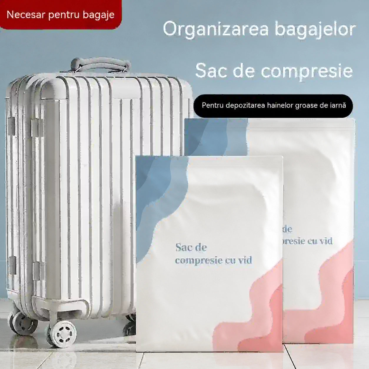 🧳💨 Saci mari de depozitare compresibili cu vid: nu necesită pompă de aer, sunt etanși și ideali pentru economisirea spațiului în valiză și acasă ✈️