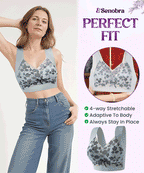 【3 buc】Sutien M-4XL de mărime mare cu dantelă, fără inel de oțel, spate frumos luxos, sutien sexy respirabil fără sudură【40~100kg】