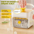 ⛱️Ofertă specială de vară ⚡Peste 50.000 de unități vândute🧊Formă dublă pentru cuburi de gheață, tip presare, cu cutie pentru tavă