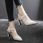 🔥【+7 cm înălțare】👠 Pantofi cu toc înalt din piele naturală, vârf ascuțit, eleganți