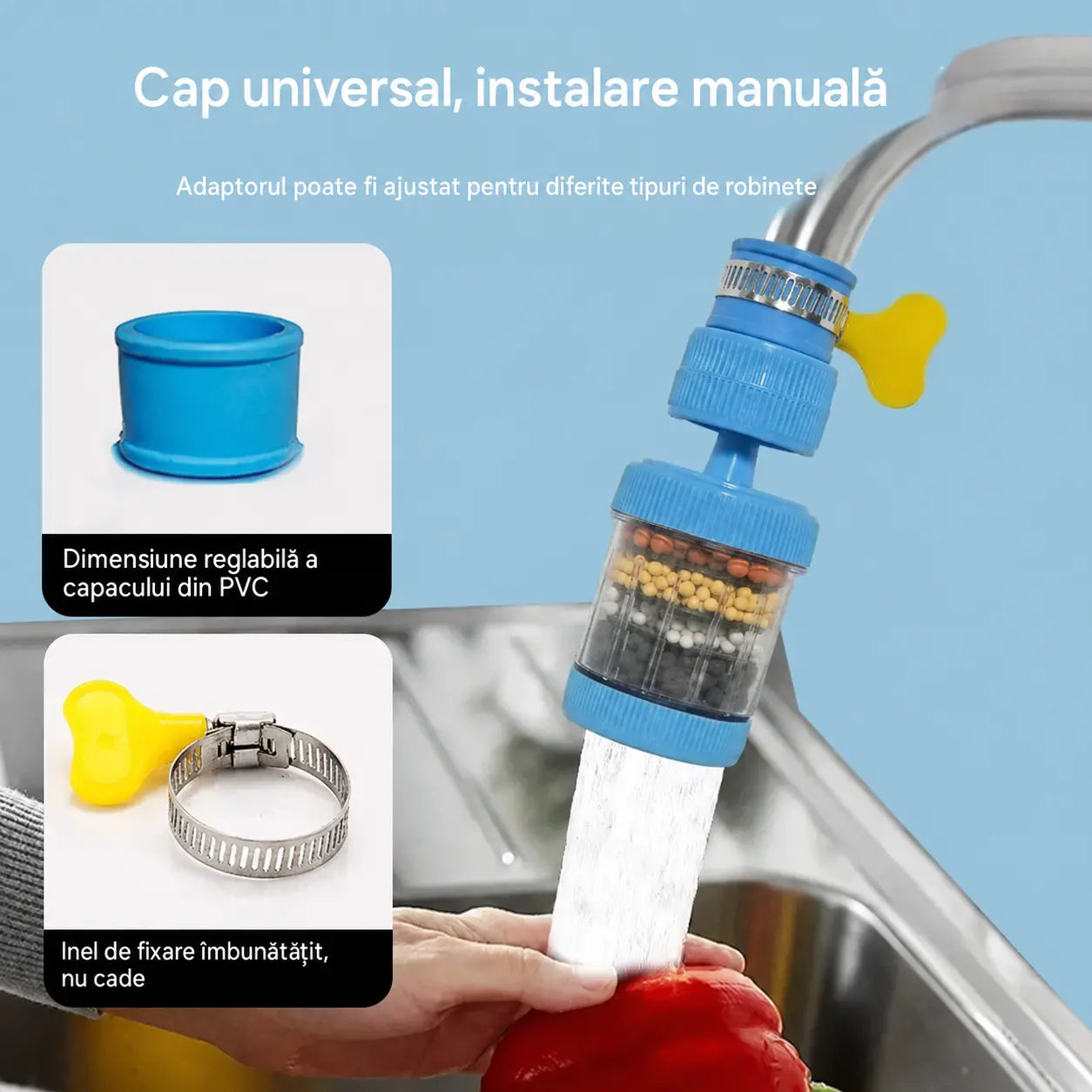 Cumpără 1, primești 1 gratis! Filtru pentru robinet – îmbunătățește calitatea apei de la robinet.