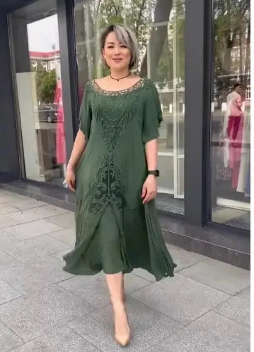 👗2026 Nouă rochie de damă largi din dantelă mărime mare