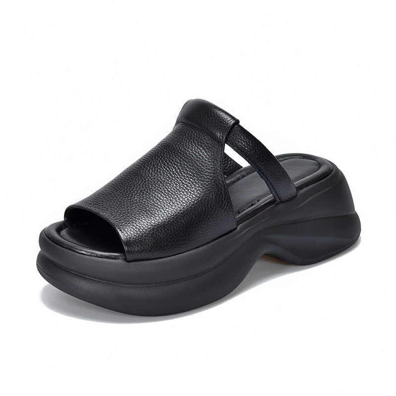 🔥【35-40】👡Sandale noi pentru femei, cu talpă groasă și care sporesc înălțimea (înălțimea tocului 6 cm)