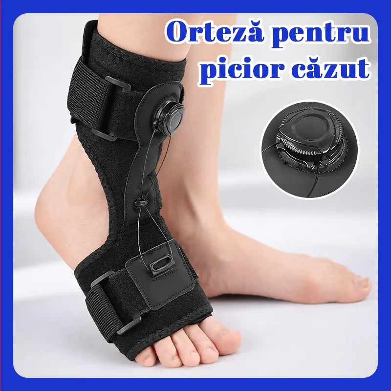 【Cumpără 1primești 1gratis】【2 buc】Orteză Medicală pentru Picior Drop și Fascită Plantară, cu Buton Rotativ de Ajustare și Suport din Aluminiu, Utilizare Zi și Noapte