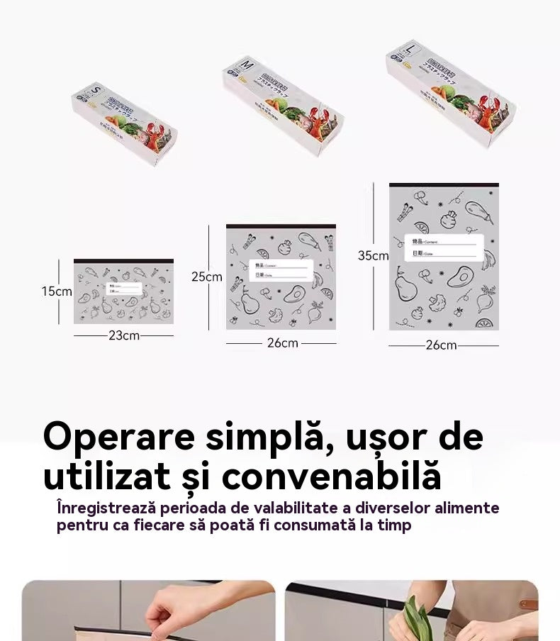 🔥🔥Un total de 120 de pungi antibacteriene din folie de aluminiu, super ușor de utilizat, pentru păstrarea prospețimii.
