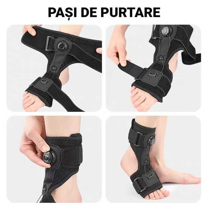【Cumpără 1primești 1gratis】【2 buc】Orteză Medicală pentru Picior Drop și Fascită Plantară, cu Buton Rotativ de Ajustare și Suport din Aluminiu, Utilizare Zi și Noapte