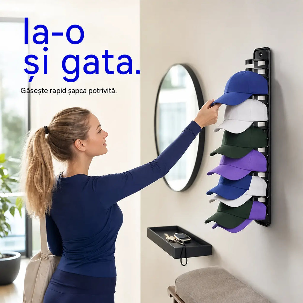 【2 bucăți】Organizator pentru pălării și șepci, economisește spațiu
