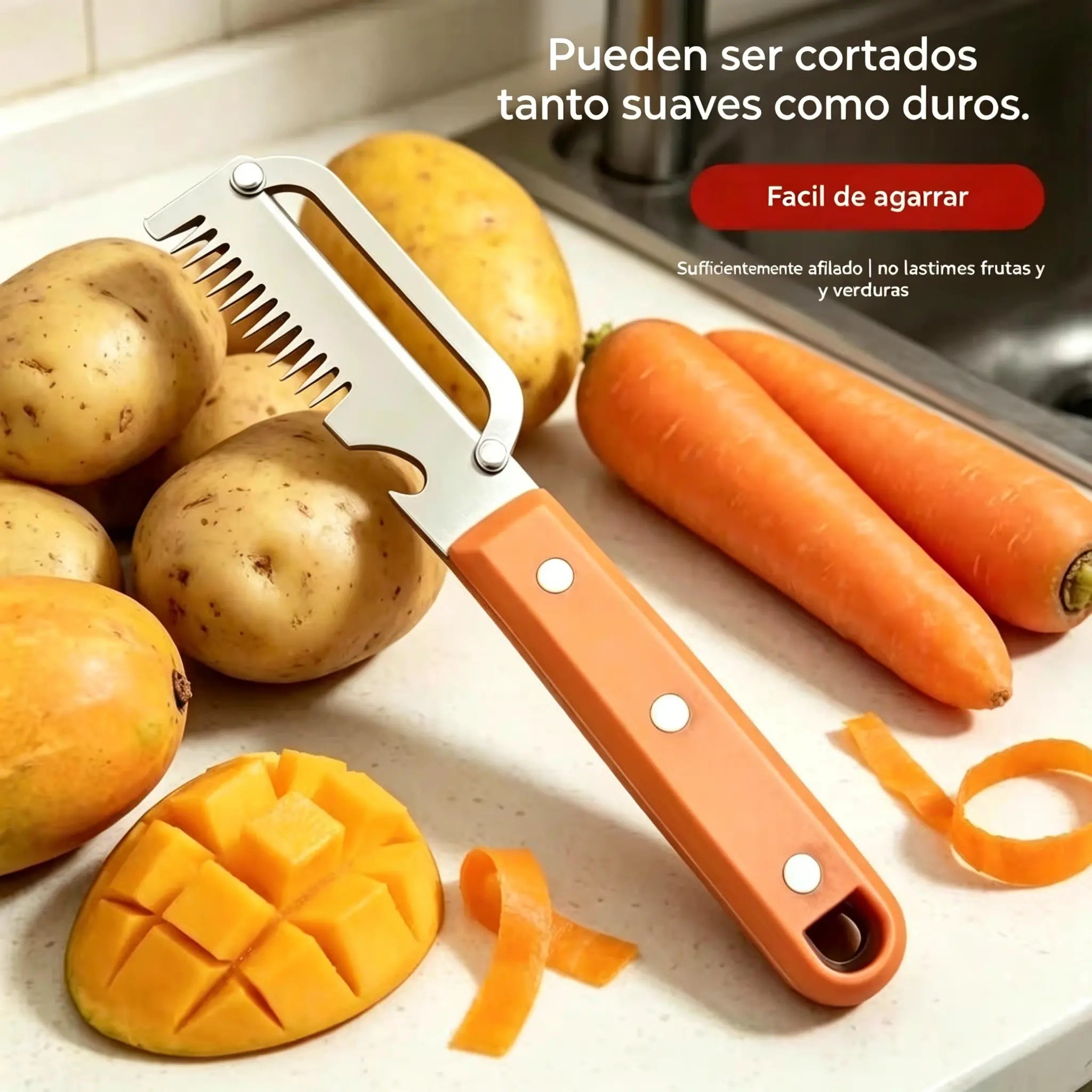🔥【Cumpără 1, Primești 1 GRATIS】 🔪 Curățător de bucătărie multifuncțional 3în1: curăță, feliază și deschide dopurile sticlelor!