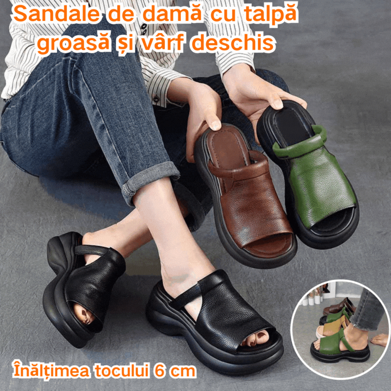 🔥【35-40】👡Sandale noi pentru femei, cu talpă groasă și care sporesc înălțimea (înălțimea tocului 6 cm)