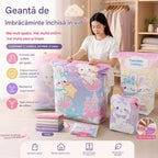 🧳【Set de 5 piese】💨 Sac mare de depozitare cu vid, compresibil: nu necesită pompă, este rezistent la scurgeri și ideal pentru economisirea spațiului în bagaje și acasă ✈️