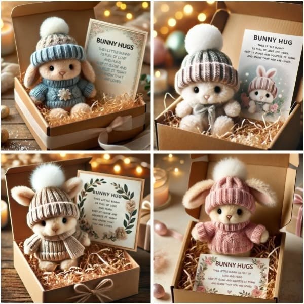 🔥Reducere specială săptămânală🐇Mini îmbrățișări de iepuraș, făcut manual, cadou drăguț de Paște🎁