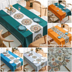 🎉【120*170cm】Mantel de estilo retro impermeable, a prueba de aceite y anti-escaldaduras de alta gama.