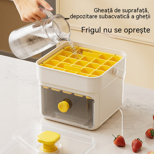 ⛱️Ofertă specială de vară ⚡Peste 50.000 de unități vândute🧊Formă dublă pentru cuburi de gheață, tip presare, cu cutie pentru tavă