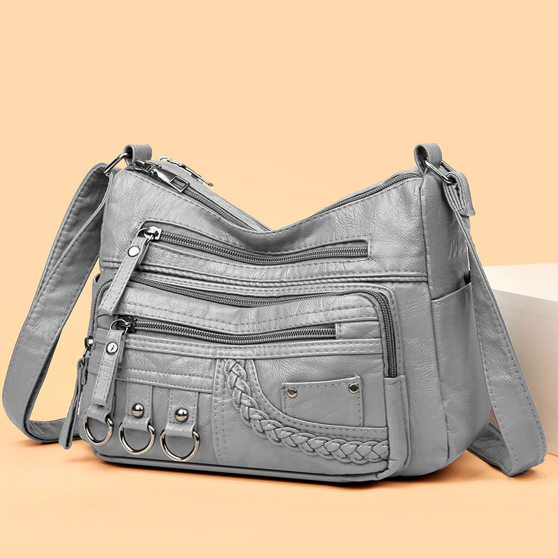 💥【50% reducere pentru o perioadă limitată】👜Geantă crossbody din piele moale, cu capacitate mare, 2026