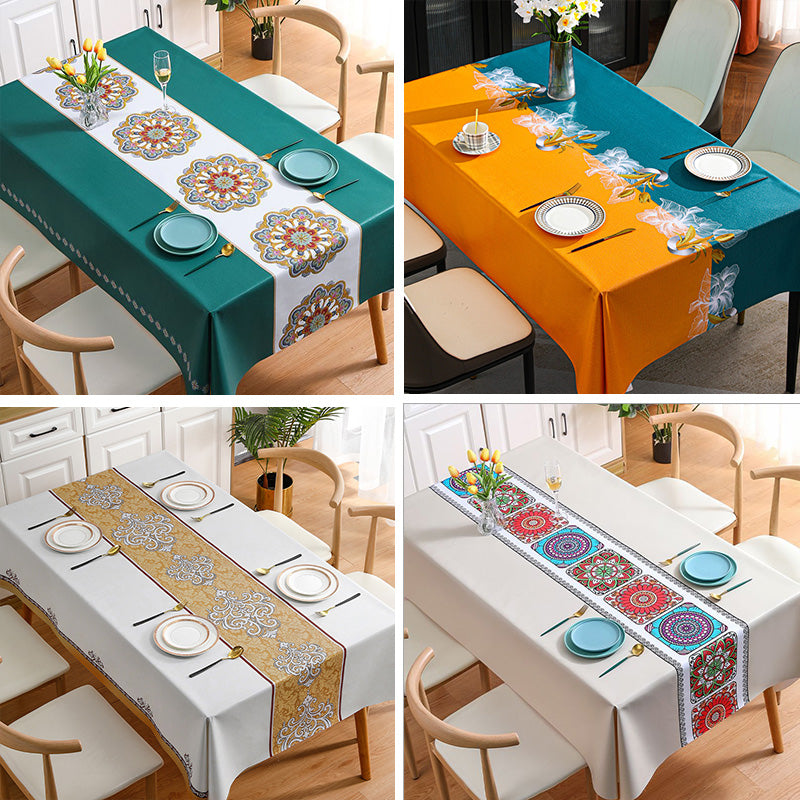 🎉【120*170cm】Mantel de estilo retro impermeable, a prueba de aceite y anti-escaldaduras de alta gama.