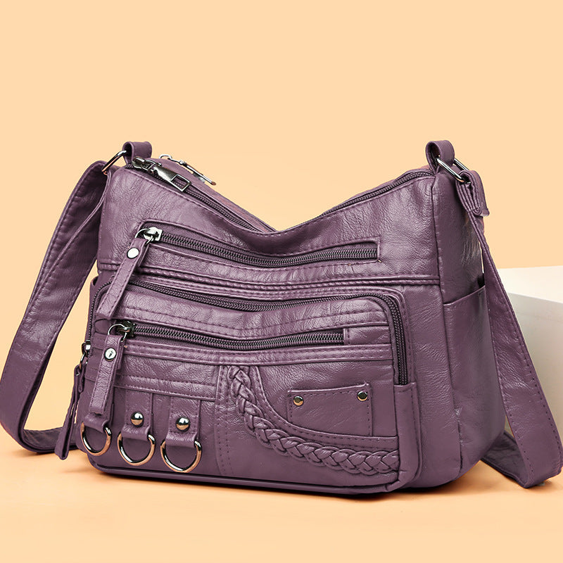 💥【50% reducere pentru o perioadă limitată】👜Geantă crossbody din piele moale, cu capacitate mare, 2026