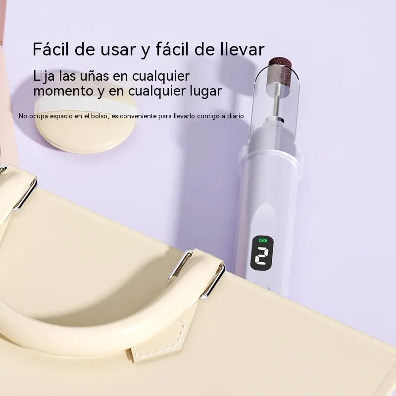 💅 Pilă electrică pentru unghii 2 în 1 cu LED (lampă de uscare + 5 capete pentru șlefuire)