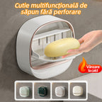 【🎁50%OFF】🧼🫧Cutie de săpun fără gaură montată pe perete cu capac pentru baie