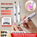 💅 Pilă electrică pentru unghii 2 în 1 cu LED (lampă de uscare + 5 capete pentru șlefuire)