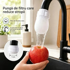 150 filtre + 30 benzi velcro ✨ Filtru anti-stropire pentru robinetul din bucătărie | Filtrează sedimente, rugină și impurități în câteva secunde 💧