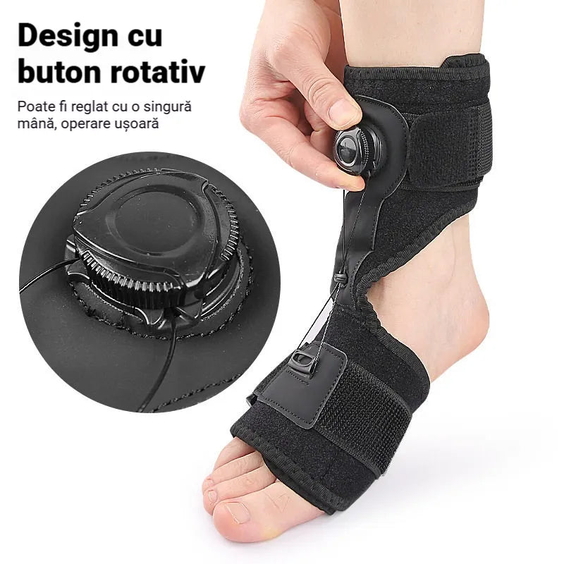 【Cumpără 1primești 1gratis】【2 buc】Orteză Medicală pentru Picior Drop și Fascită Plantară, cu Buton Rotativ de Ajustare și Suport din Aluminiu, Utilizare Zi și Noapte