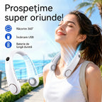 💨 Ventilator Portabil pentru Gât cu Aer Condiționat – Extrem de Silențios, Portabil și Rotativ la 360° – Ideal pentru Vară 🌞