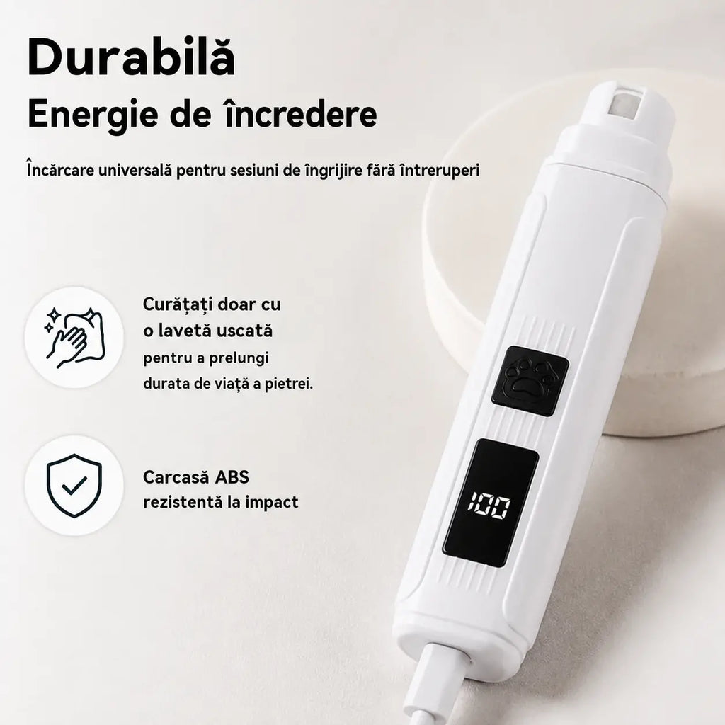 🔥【Cumpără 1 și primești 1 gratis】🐱🐶 Pilă electrică pentru unghiile animalelor de companie cu indicator LED de putere