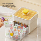 ⛱️Ofertă specială de vară ⚡Peste 50.000 de unități vândute🧊Formă dublă pentru cuburi de gheață, tip presare, cu cutie pentru tavă