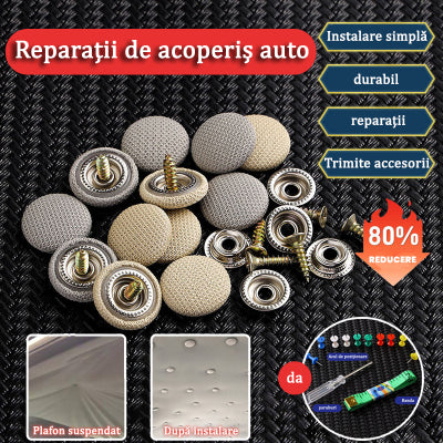 🔥【30% OFF】Pânza de pe acoperișul mașinii cade, reparați catarama de fixare a cuielor Modificare și recondiționare interior a mașinii chins fără demontare (kit de instrumente de instalare + șurubelniță + prosop inclus)