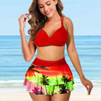 🔥👙 Set costum de baie nou cu imprimeu de palmieri (cocotier)