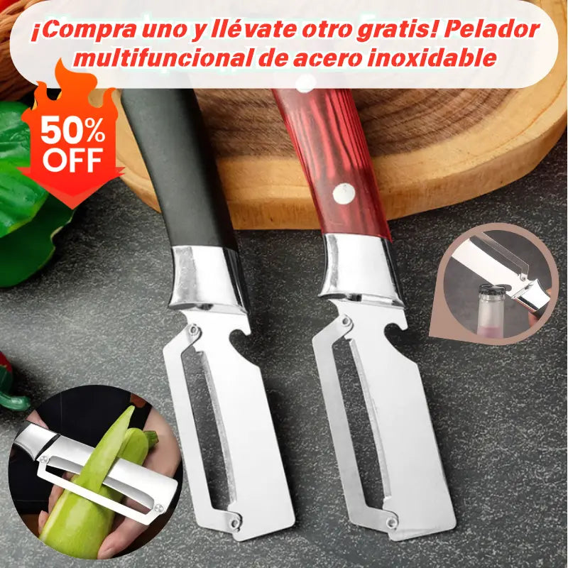 【Cumpără 1, Primești 1 GRATIS】 🔪 Curățător de bucătărie multifuncțional 3în1: curăță, feliază și deschide dopurile sticlelor!
